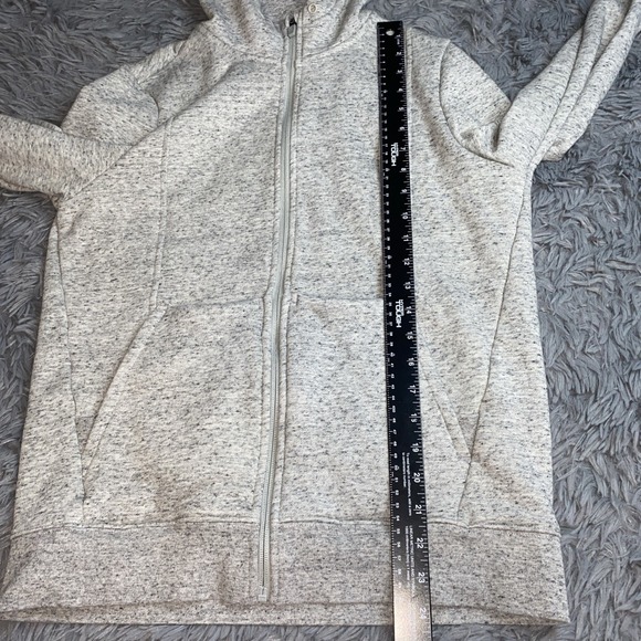 FIGS ON-SHIFT Women's Sz S Full Zip Hoodie Jacket Heathered Gray No Drawstrings - Picture 4 of 7